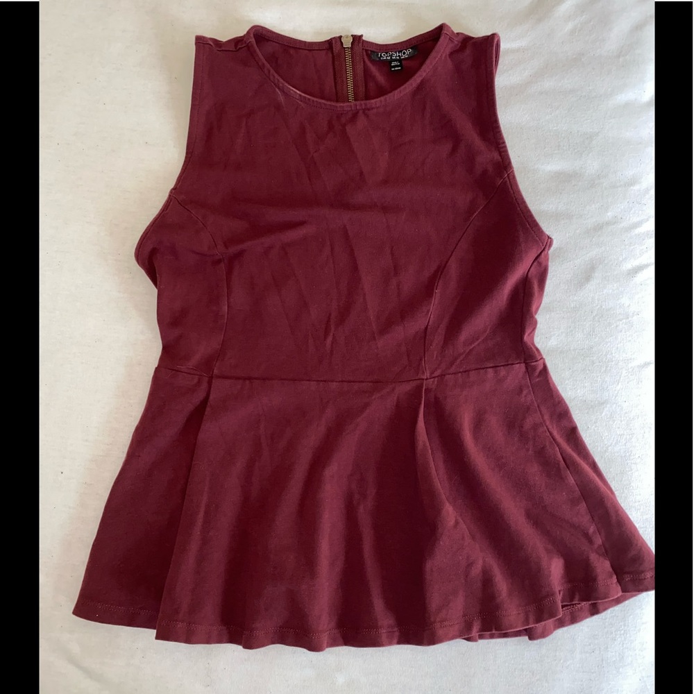 Top shop peplum blouse shirt top 10 Ruffle zipper